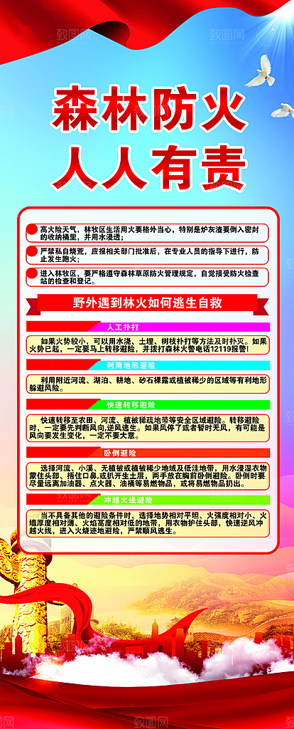 森林防火人人有责宣传展架