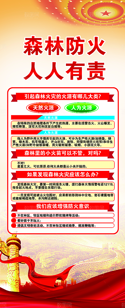 森林防火人人有责宣传展架