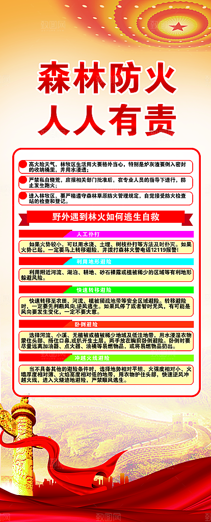 森林防火人人有责宣传展架