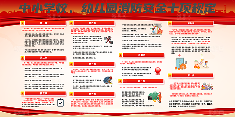 校园消防安全规定宣传栏