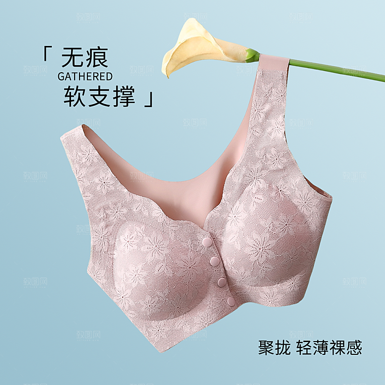 聚拢轻薄祼感文胸主图