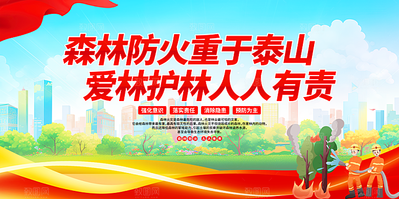 森林防火人人有责宣传展板