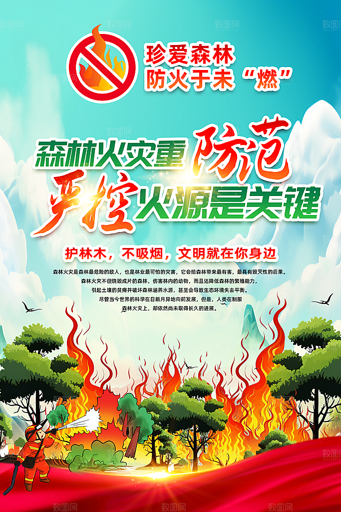 消防防火安全知识宣传海报设计