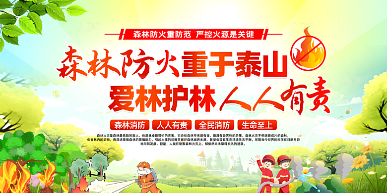 森林防火人人有责宣传展板