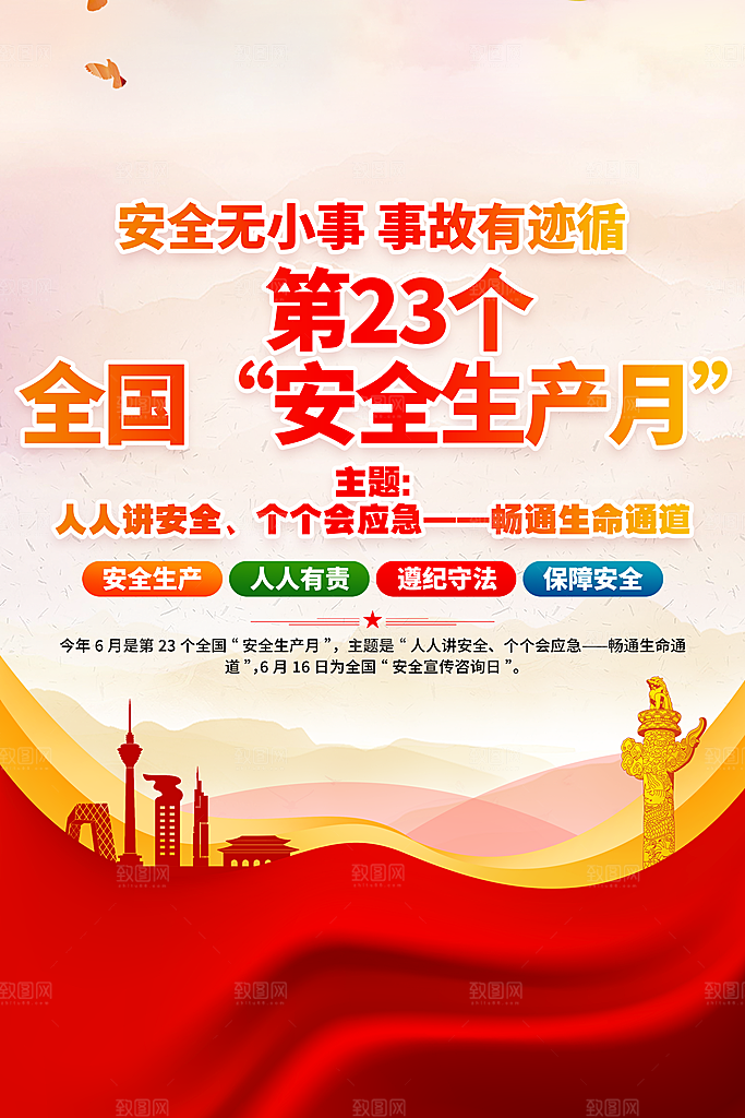 安全生产月宣传海报