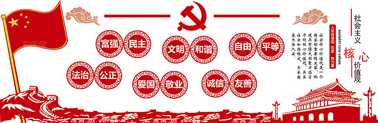 党建文化墙党员活动室