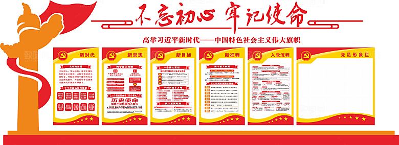 党员活动室党建文化墙