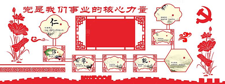 党员活动室党员活动中心党建文化墙