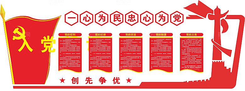 党员活动室党员活动中心党建文化墙