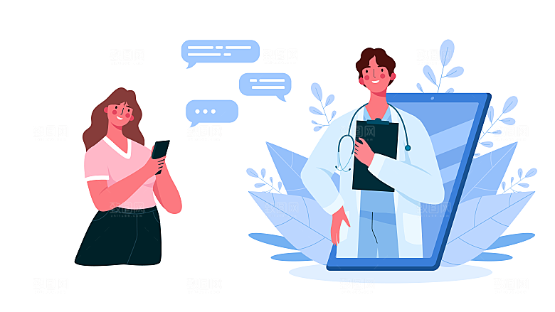 医疗行业办公场景矢量素材