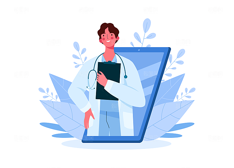 医疗行业办公场景矢量素材