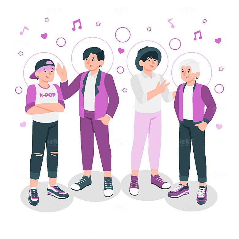 互联网办公人物社交场景插画素材