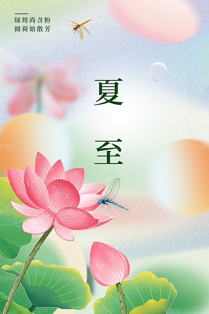 夏至节气传统活动宣传海报