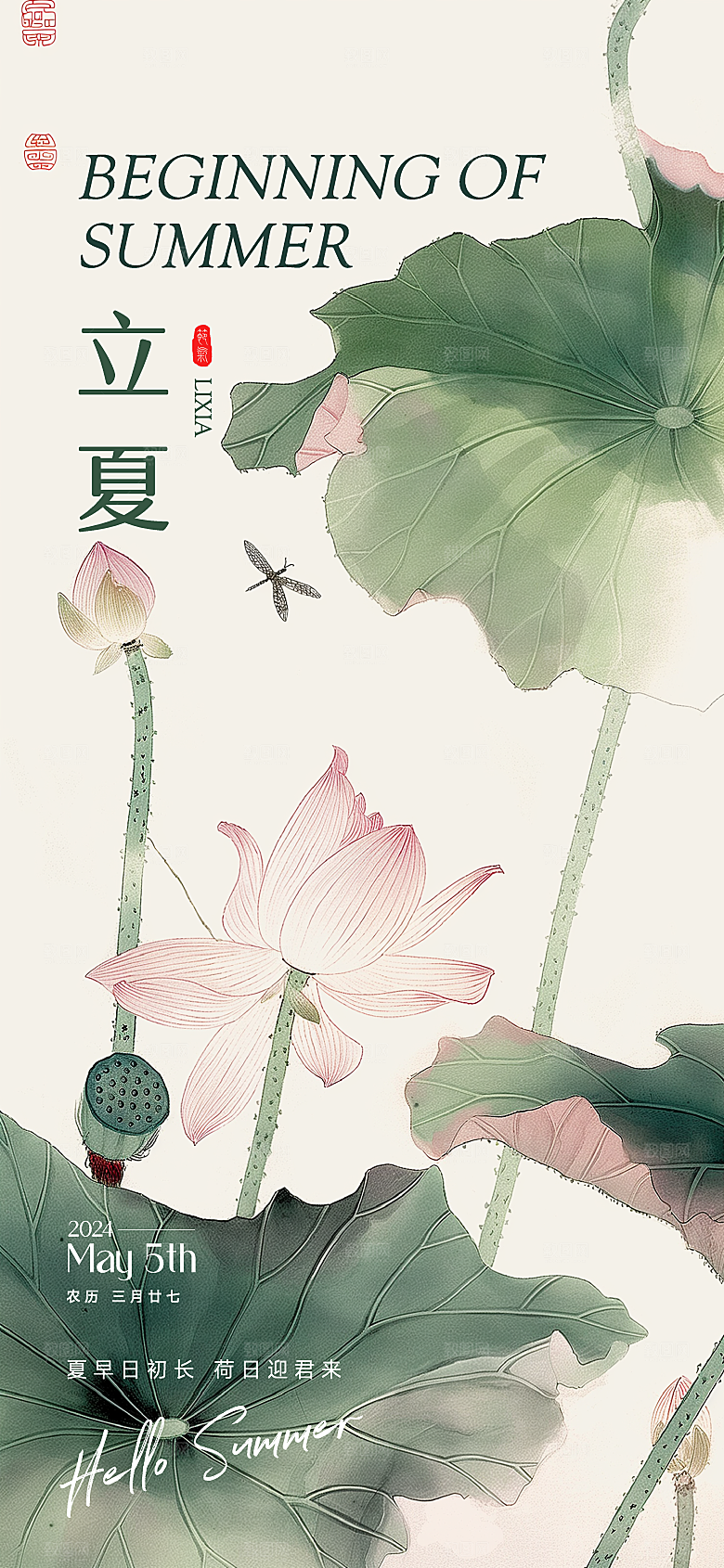 芒种节气简约大气海报
