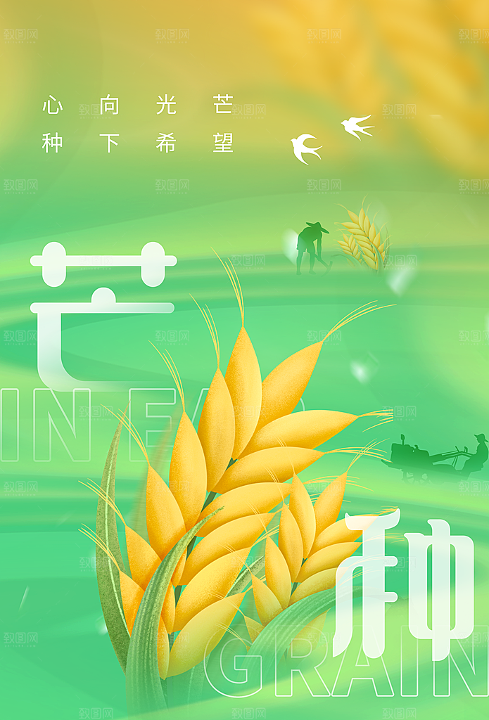 芒种海报芒种广告