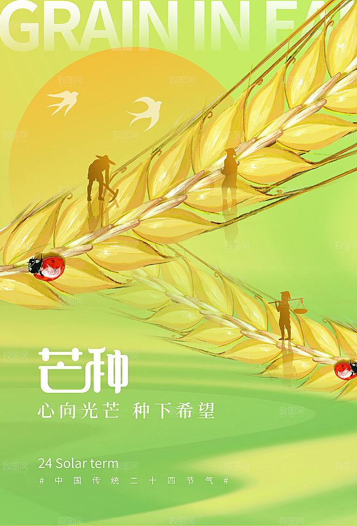 芒种海报芒种广告