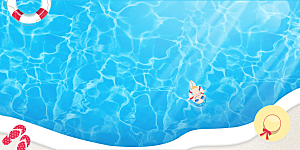 蓝色水面泳池游泳光线度假海报背景