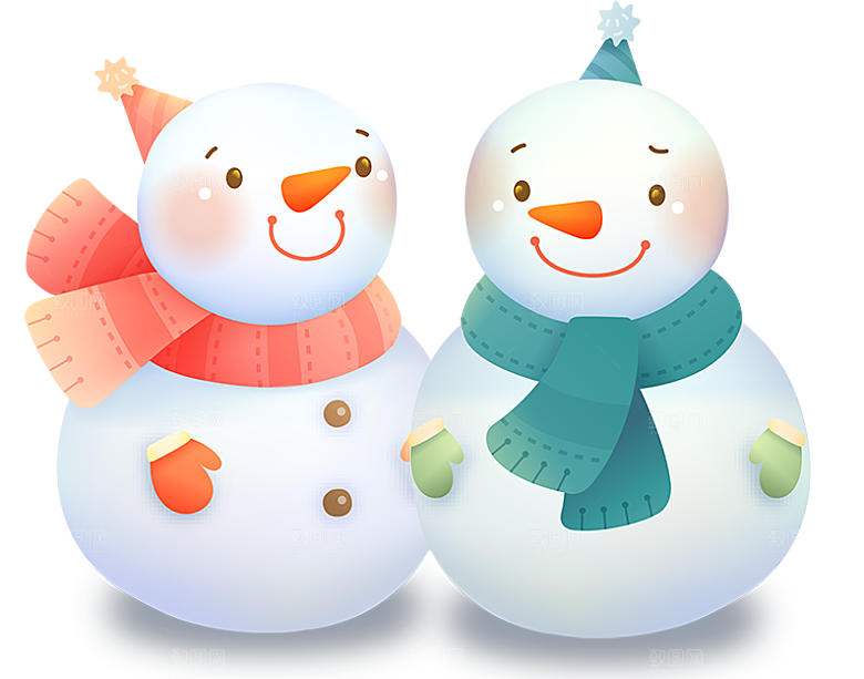 卡通冬天可爱雪人插画元素
