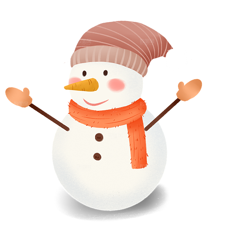 卡通冬天可爱雪人插画元素