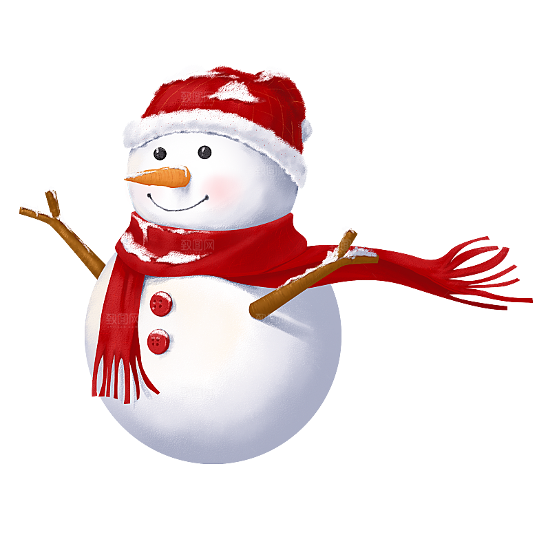 卡通冬天可爱雪人插画元素