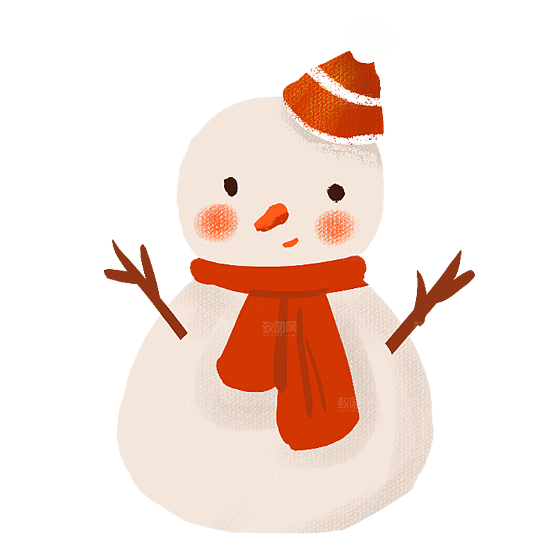卡通冬天可爱雪人插画元素