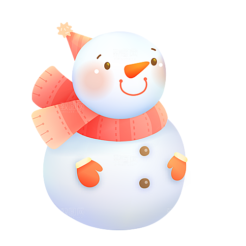 卡通冬天可爱雪人插画元素
