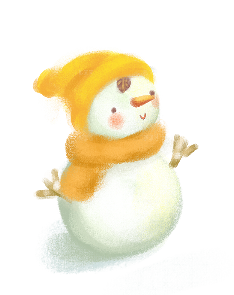 卡通冬天可爱雪人插画元素