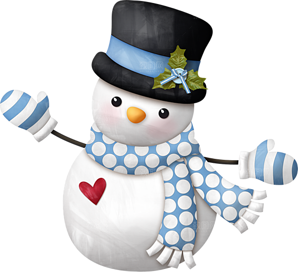卡通冬天可爱雪人插画元素