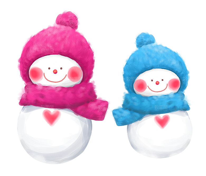 卡通冬天可爱雪人插画元素