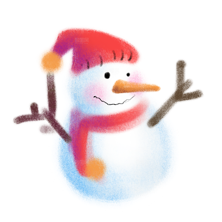 卡通冬天可爱雪人插画元素