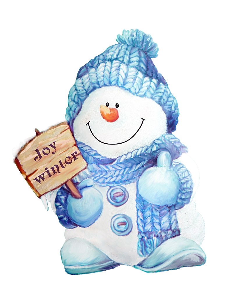 卡通冬天可爱雪人插画元素