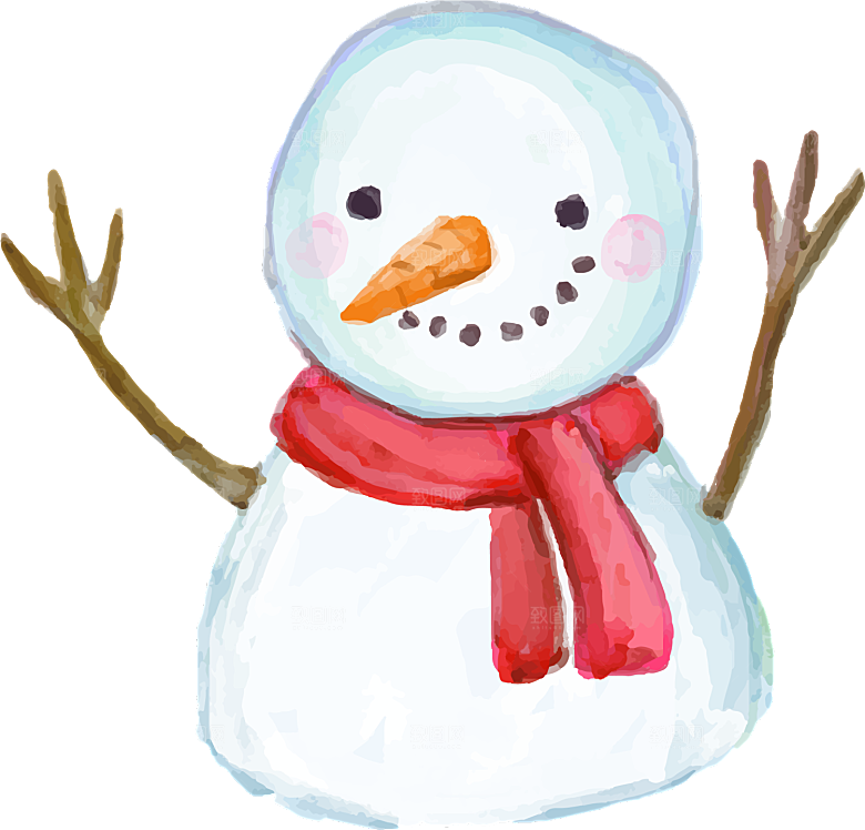 卡通冬天可爱雪人插画元素