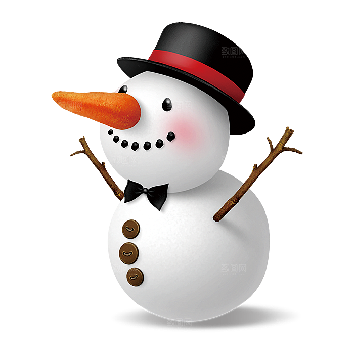 卡通冬天可爱雪人插画元素