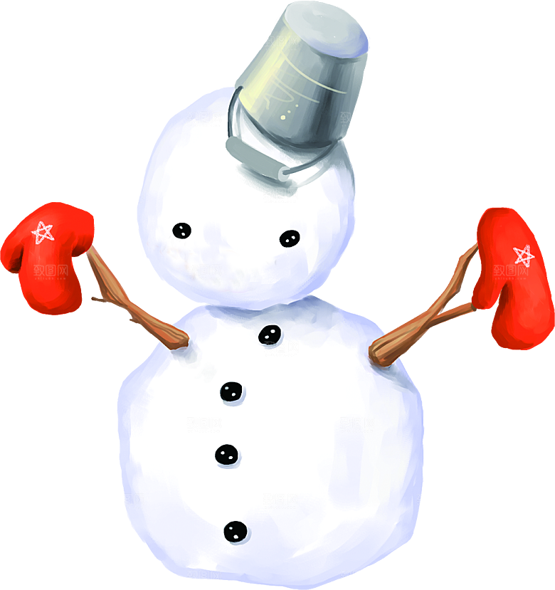 卡通冬天可爱雪人插画元素