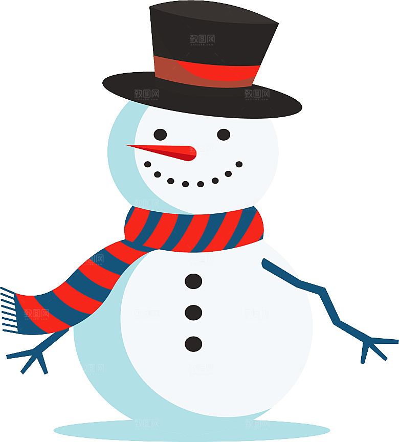 卡通冬天可爱雪人插画元素