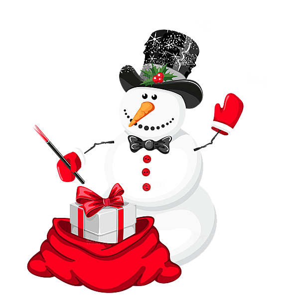 卡通冬天可爱雪人插画元素