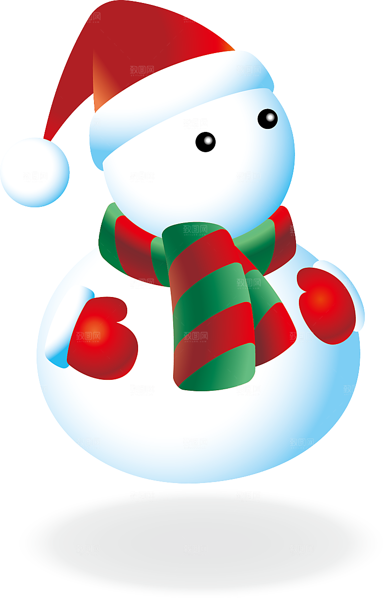 卡通冬天可爱雪人插画元素