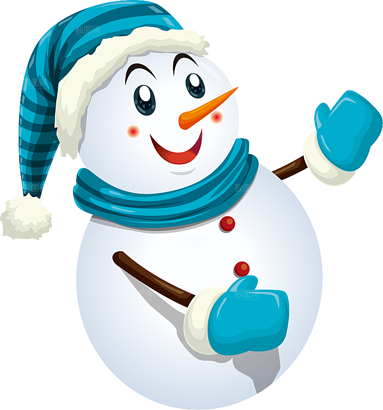 卡通冬天可爱雪人插画元素