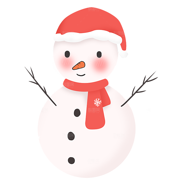 卡通冬天可爱雪人插画元素
