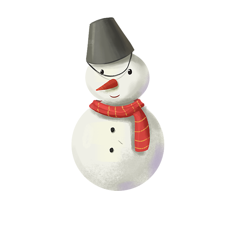 卡通冬天可爱雪人插画元素