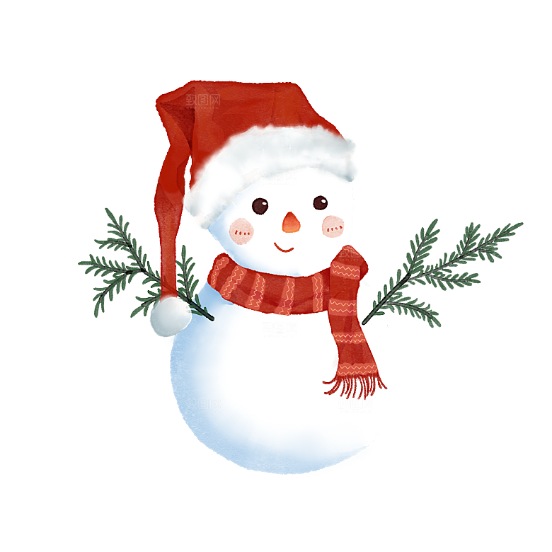 卡通冬天可爱雪人插画元素