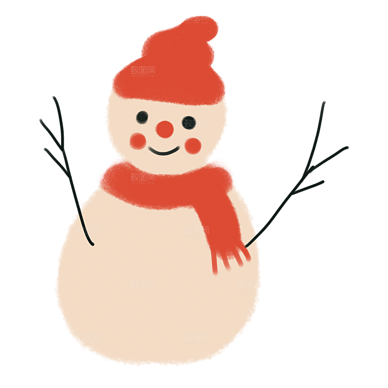 卡通冬天可爱雪人插画元素