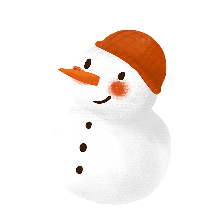卡通冬天可爱雪人插画元素