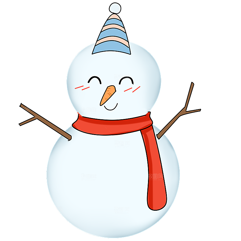 卡通冬天可爱雪人插画元素