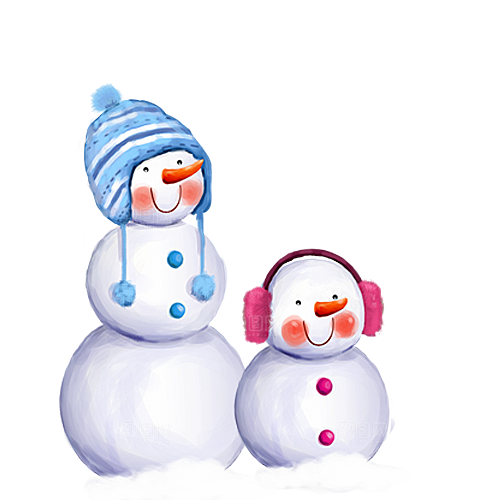 卡通冬天可爱雪人插画元素