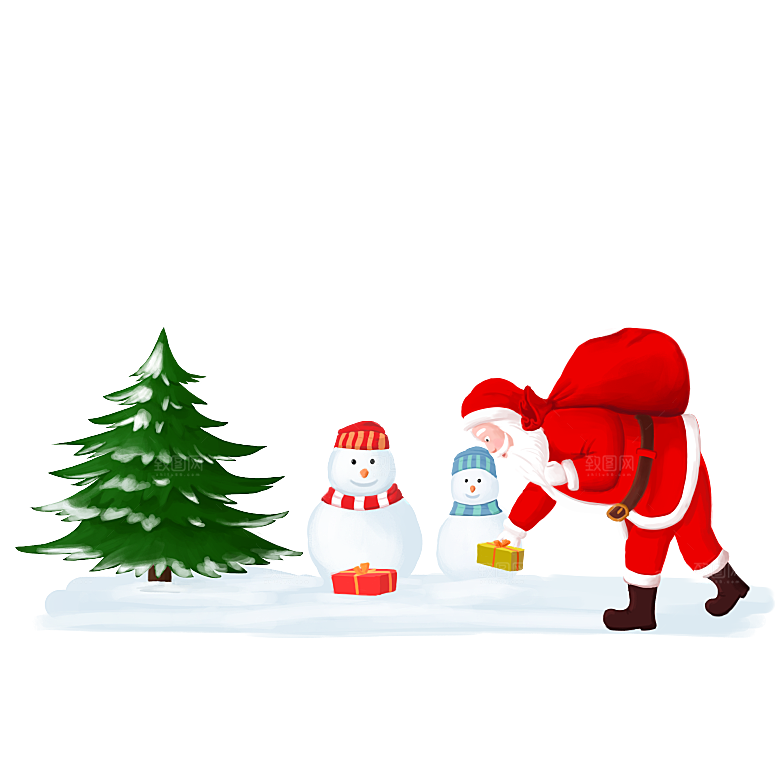 卡通冬天可爱雪人插画元素