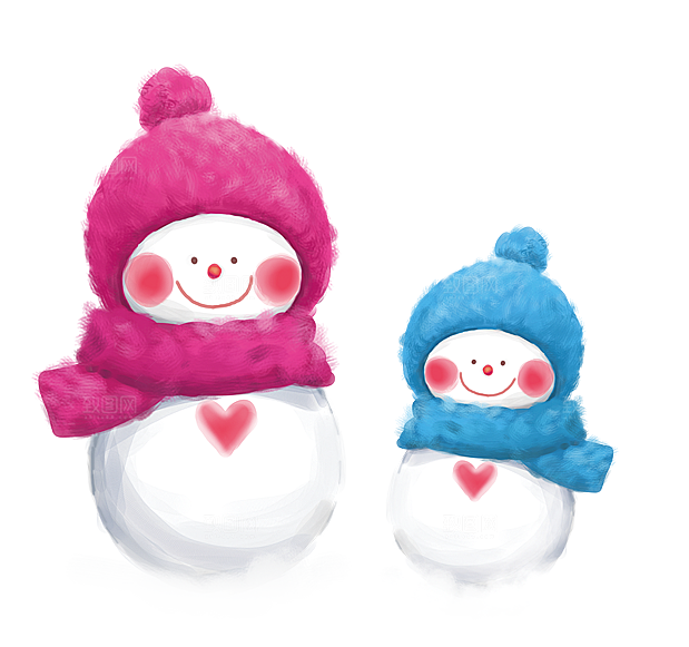 卡通冬天可爱雪人插画元素