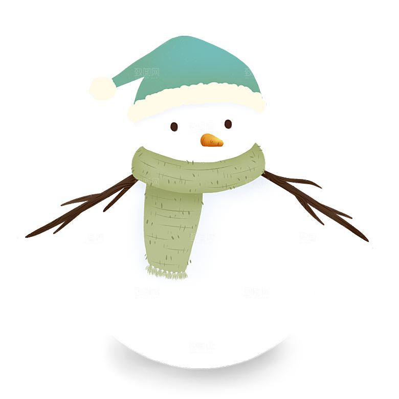 卡通冬天可爱雪人插画元素