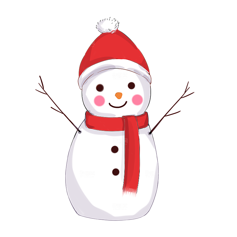 卡通冬天可爱雪人插画元素
