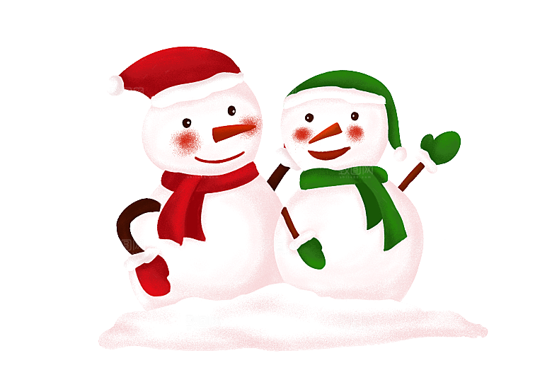 卡通冬天可爱雪人插画元素